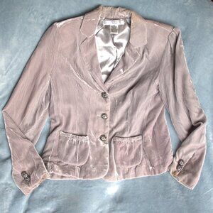 Pursuits Ltd. Silver velvet jacket, womens sz 4P